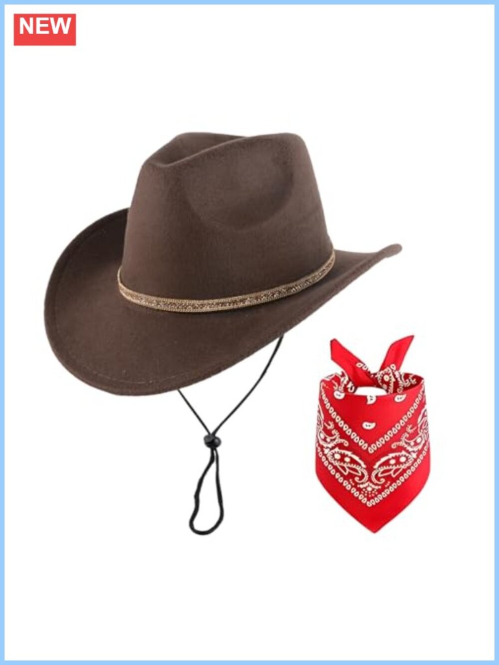 Unisex Felt Cowboy Hat Wide Brim Adjustable Band Western Rodeo Costume